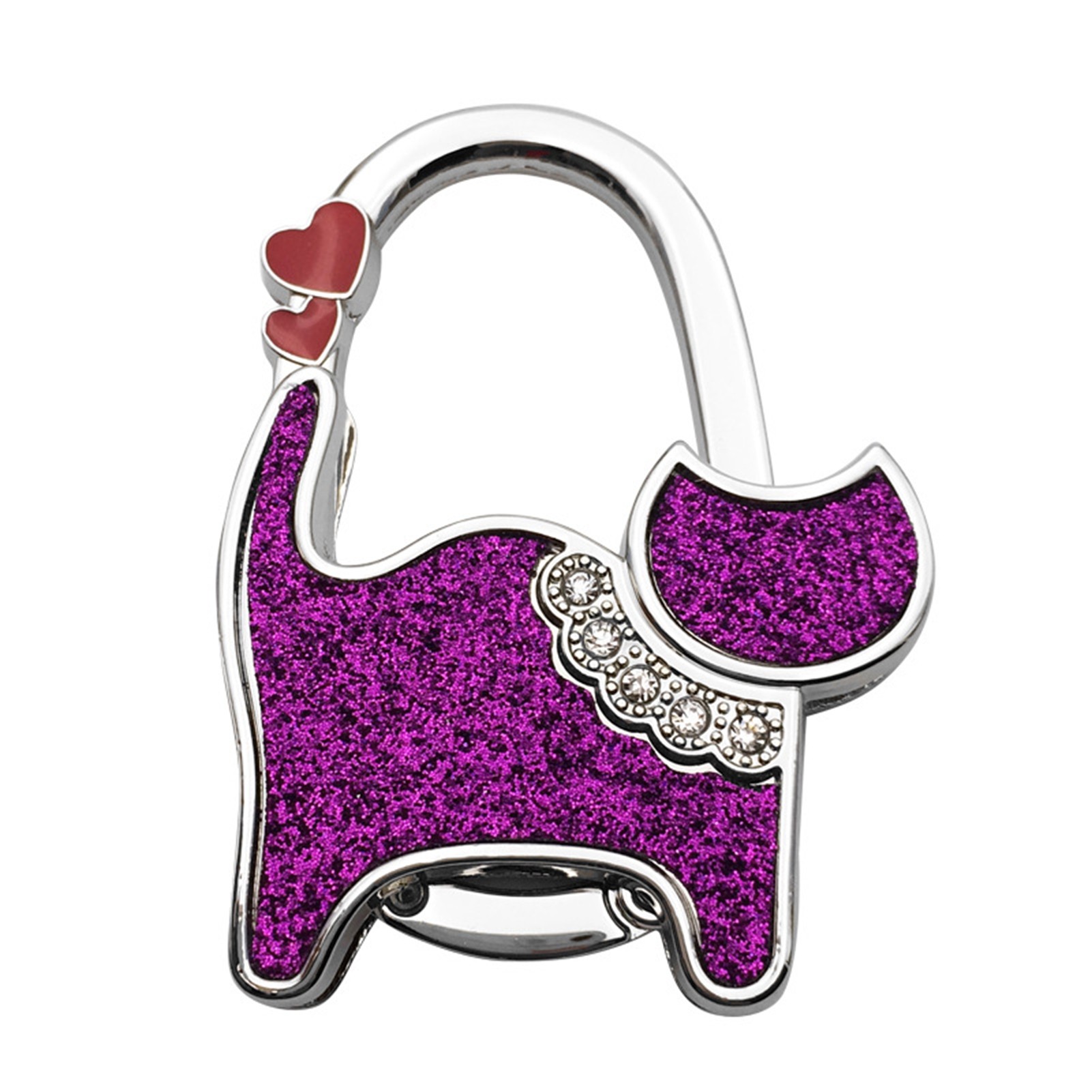 Purple Cat Shaped Handbag Hooks