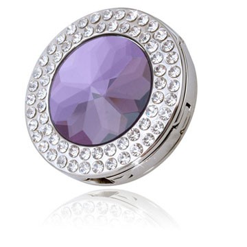 Round Sparkling Purple Crystal Handbag Hook