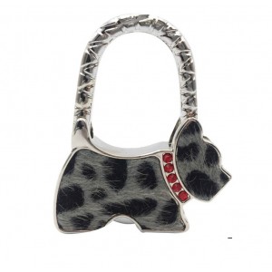 Black Furry Dog Handbag Hooks